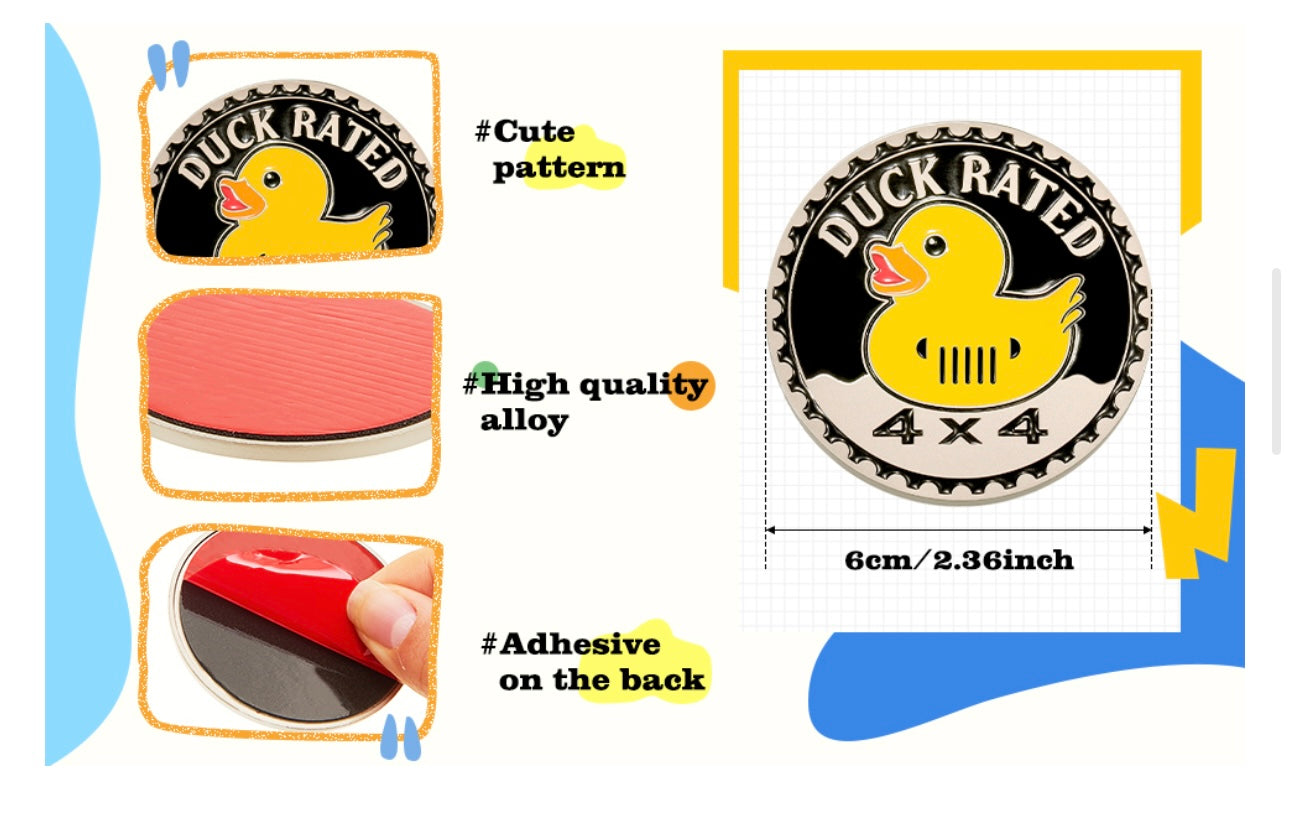 "Duck Rated 4x4" Car Badge