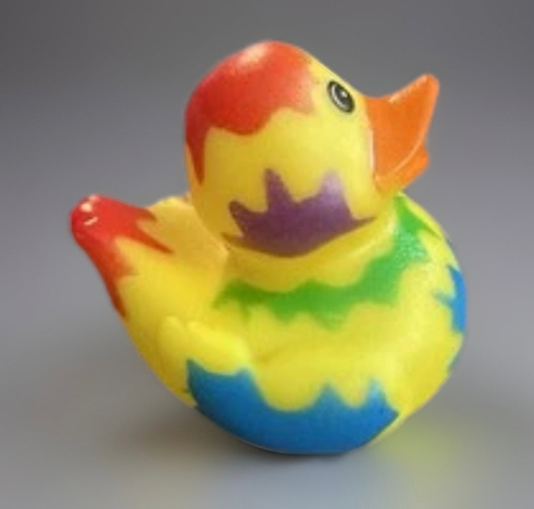 Yellow Paint Splatter Rubber Duck 2”