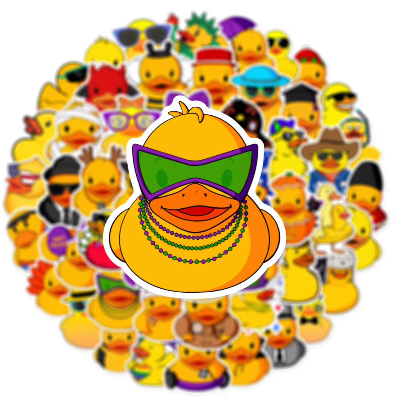 50 Pcs Rubber Duck Stickers