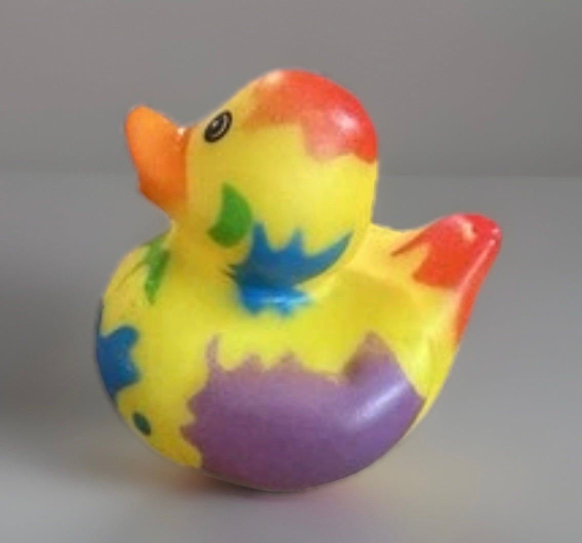 Yellow Paint Splatter Rubber Duck 2”