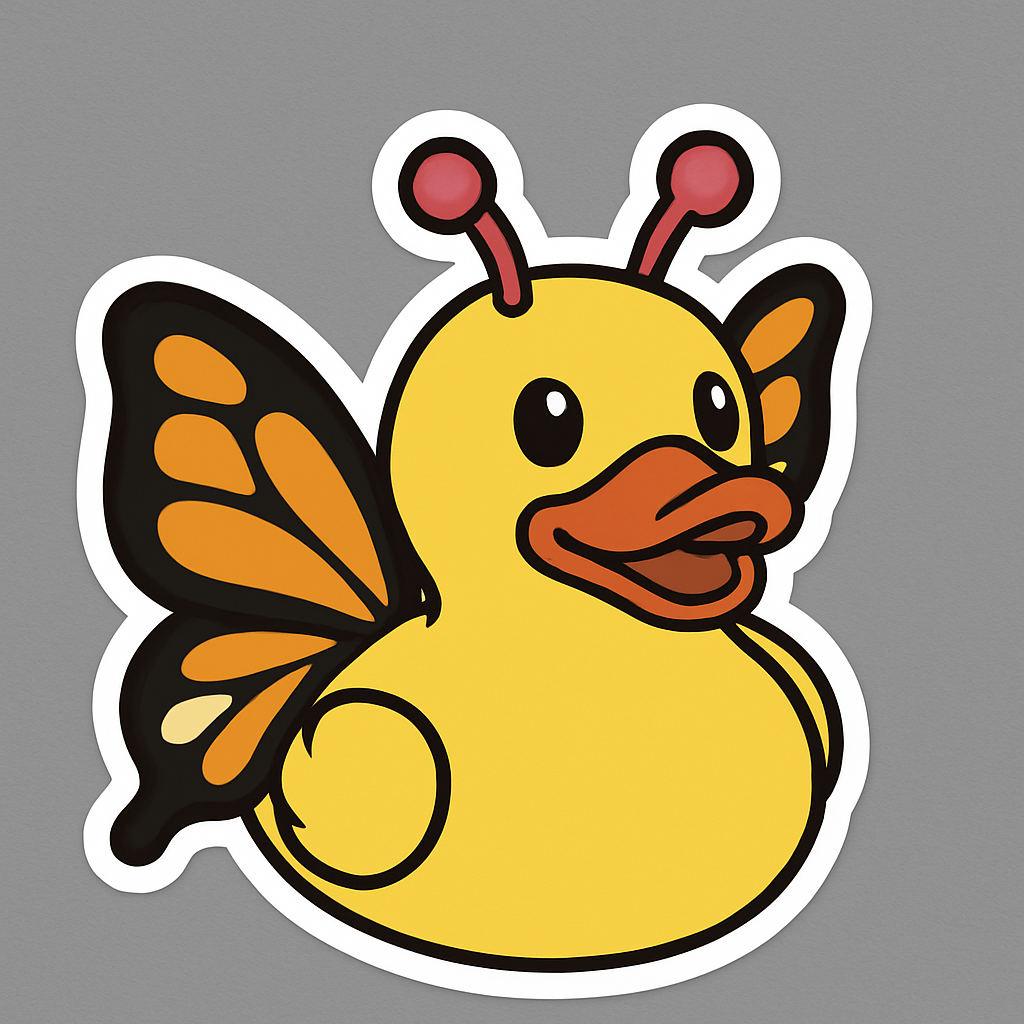 Butterfly Rubber Duck Sticker by Reed’s Rubber Ducks