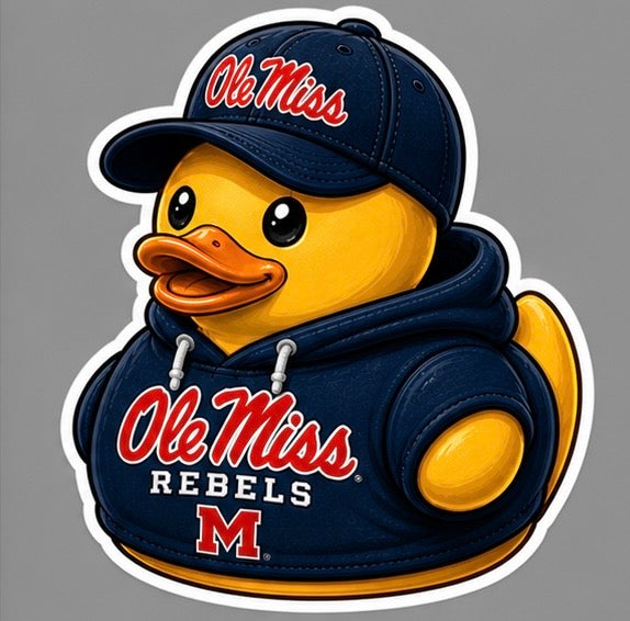 Ole Miss Rebels Rubber Duck Sticker by Reed’s Rubber Ducks