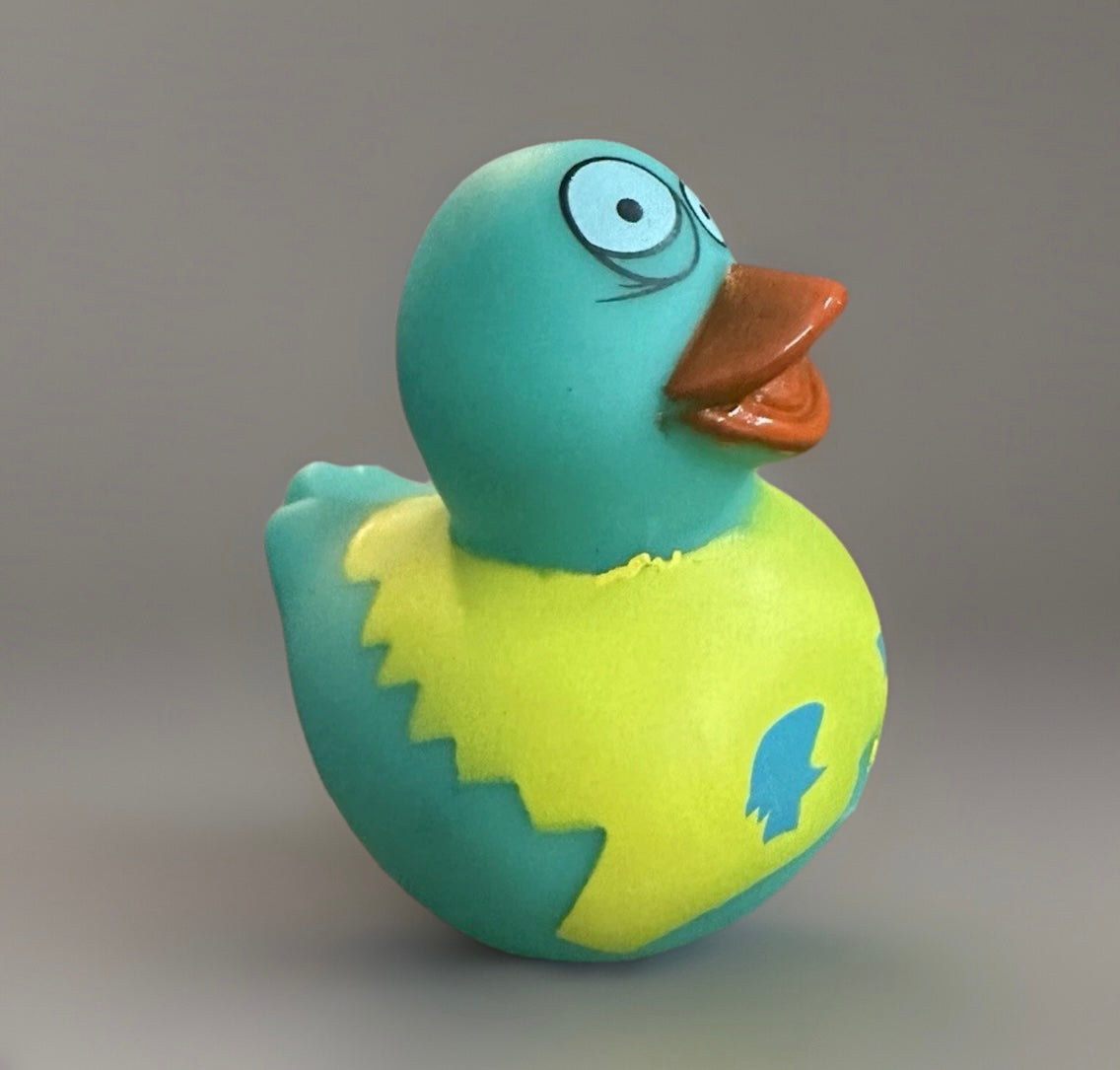 Turquoise Zombie Rubber Duck 2”