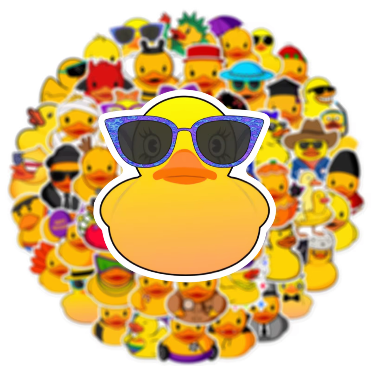 50 Pcs Rubber Duck Stickers