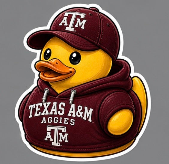 Texas A&M Rubber Duck Sticker by Reed’s Rubber Ducks