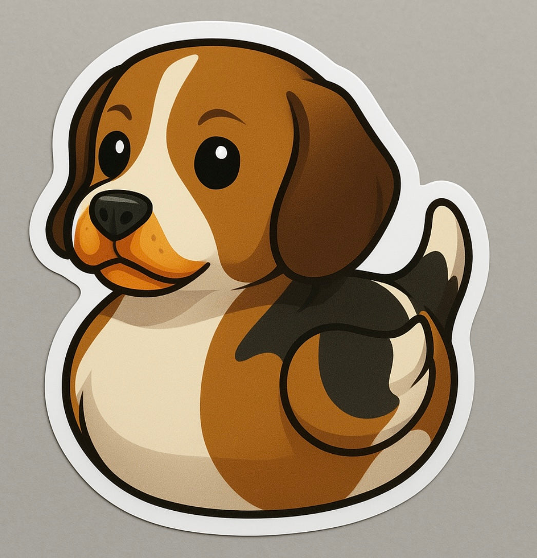 Beagle Rubber Duck Sticker by Reed’s Rubber Ducks