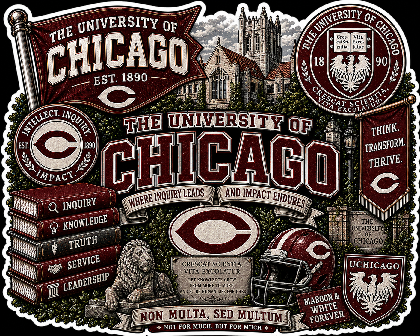 University of Chicago Die-Cut Sticker by Reed’s Rubber Ducks