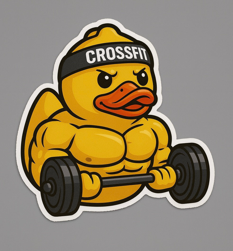 Cross Fit Rubber Duck Sticker by Reed’s Rubber Ducks