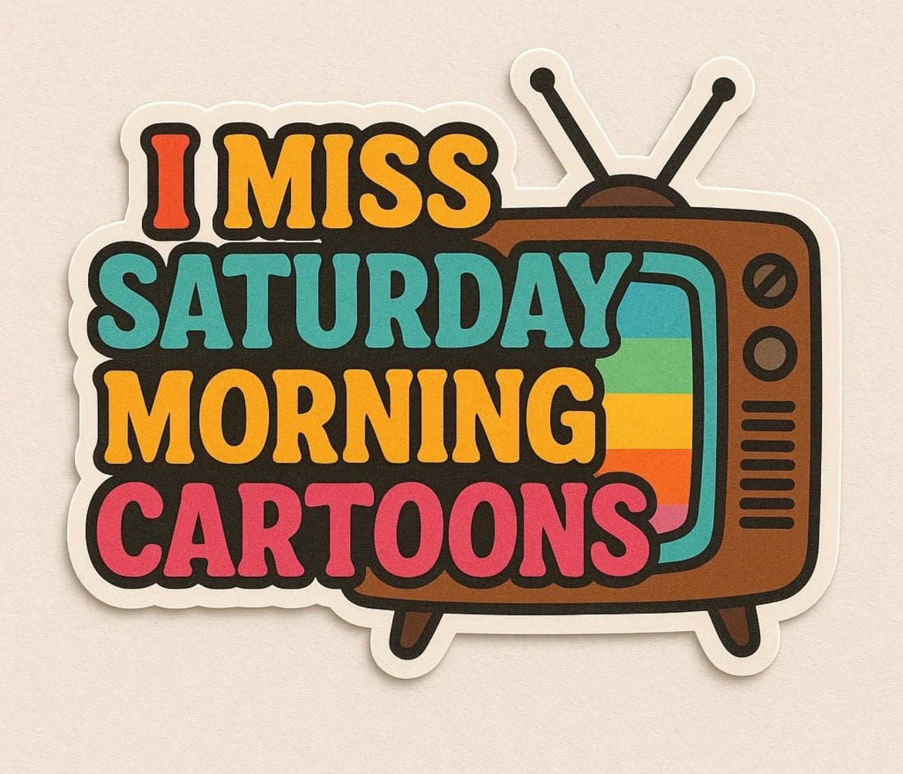 I Miss Saturday Morning Cartoons Die-Cut Sticker by Reed’s Rubber Ducks