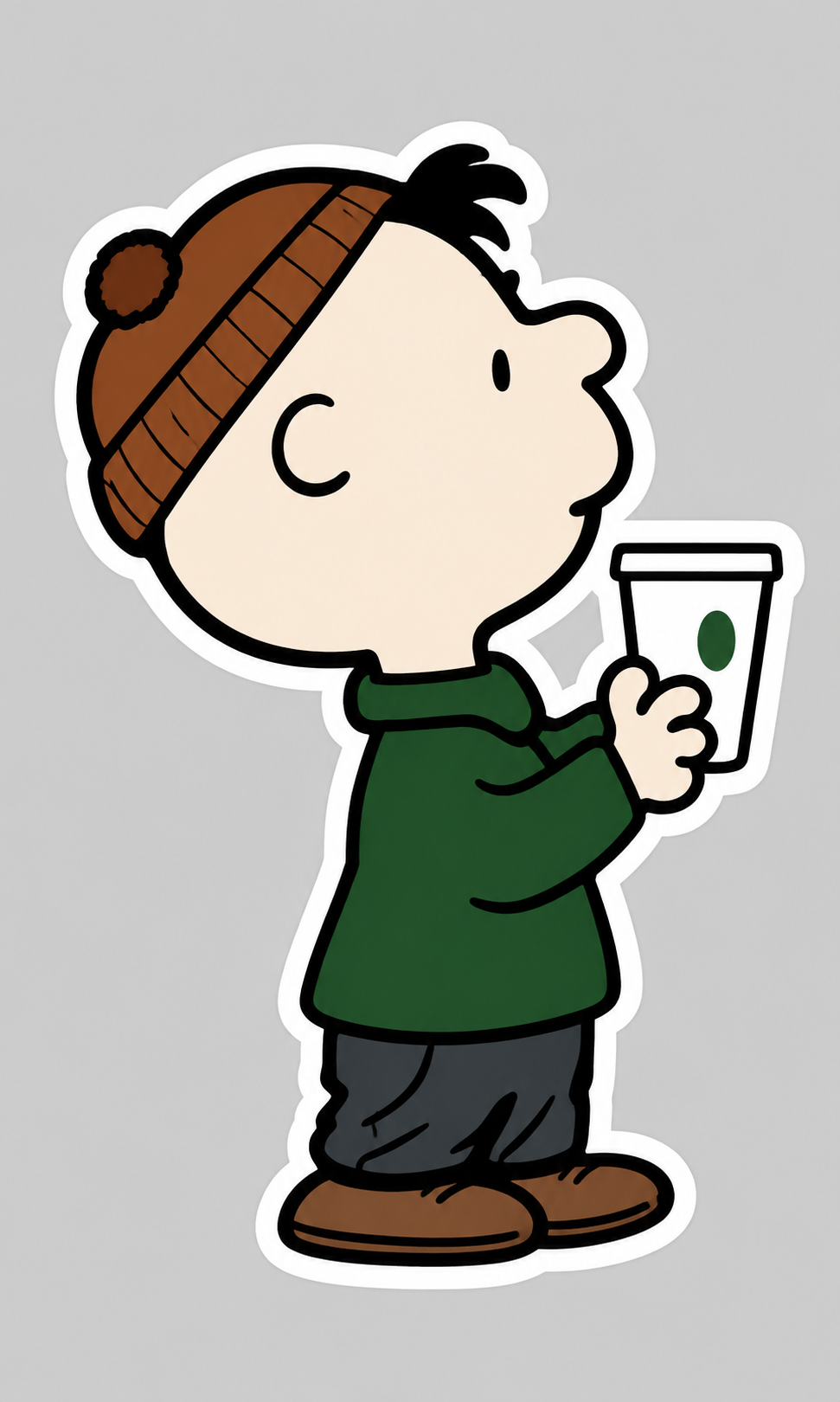 Starbucks Peanuts Charlie Brown Joe Kind Die-cut Waterproof Vinyl Sticker