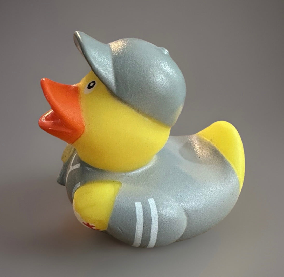 Gray Baseball Rubber Duck 2”