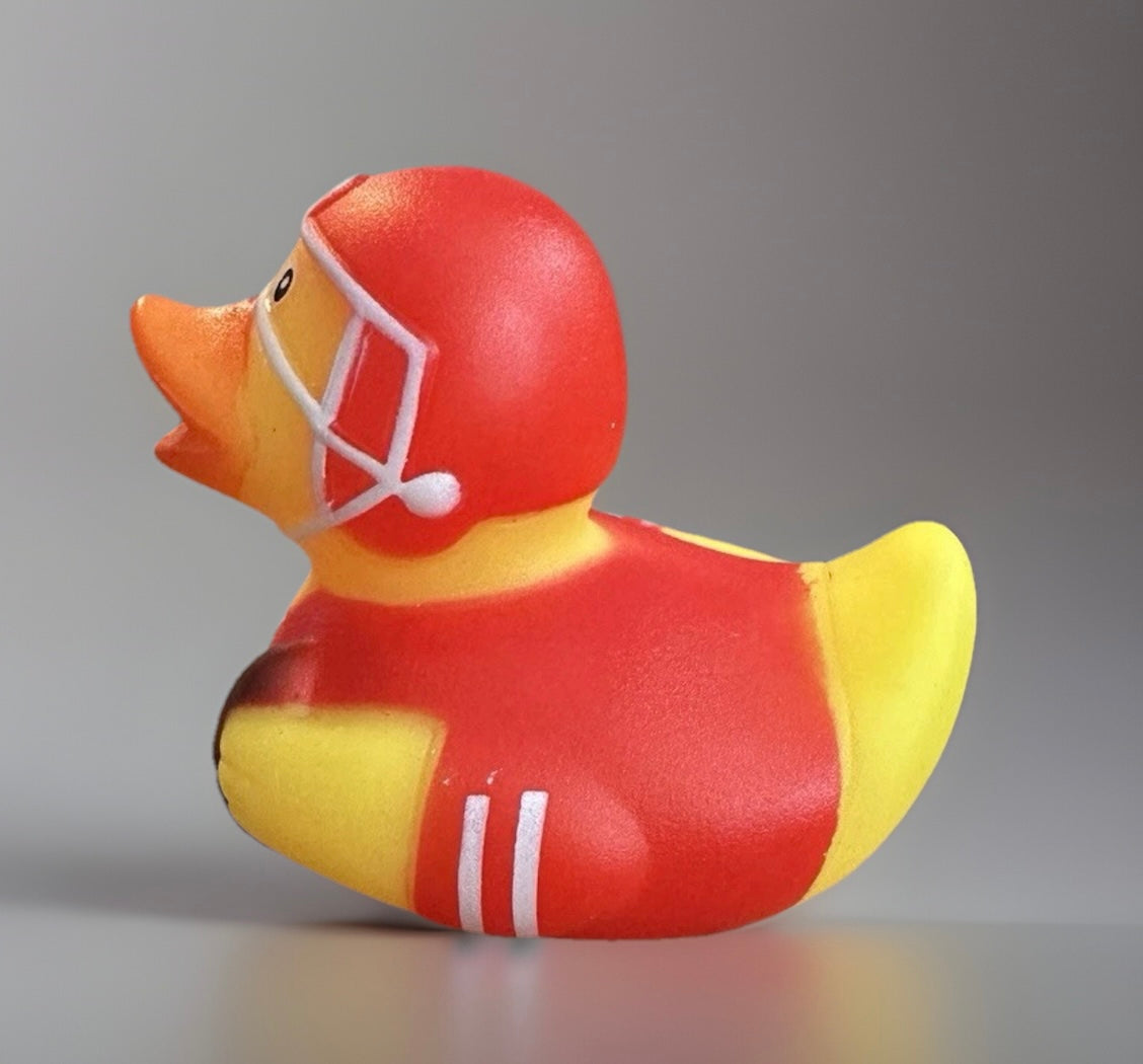 Red Football Rubber Duck 2”