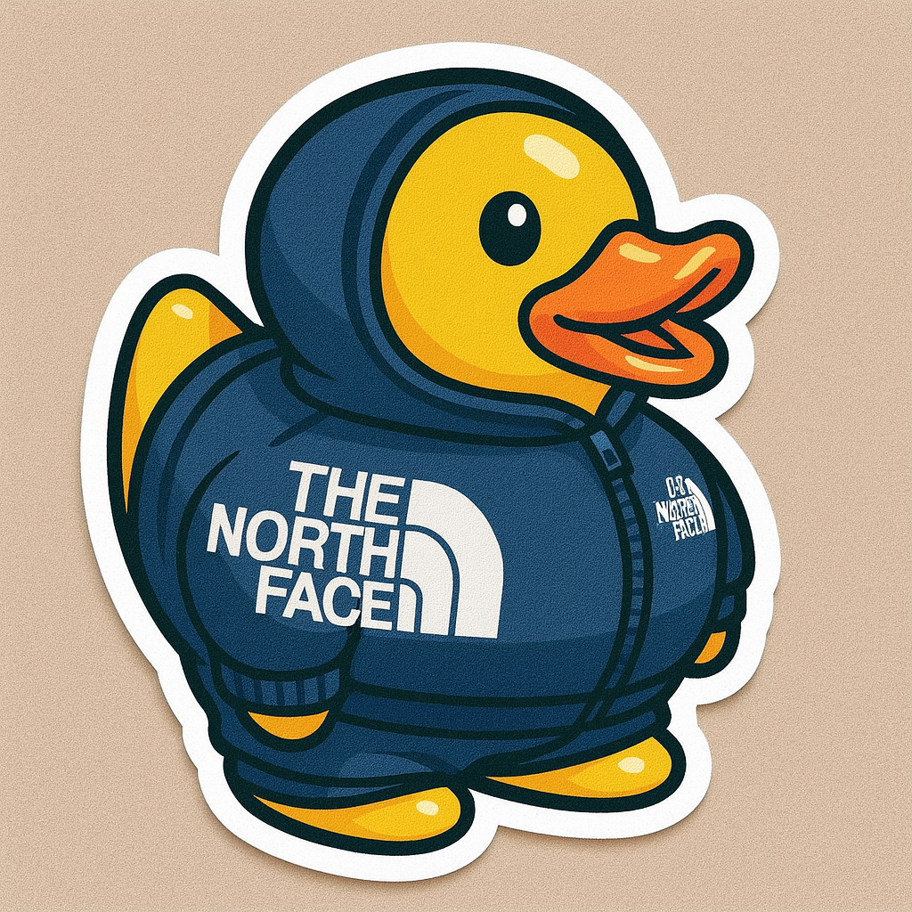 The North Face Rubber Duck Sticker by Reed’s Rubber Ducks
