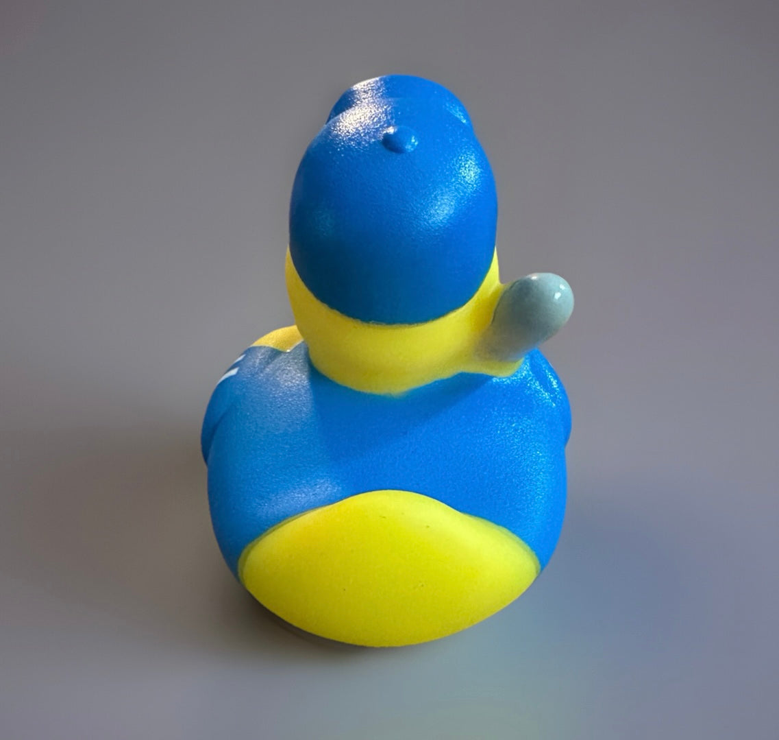 Blue Baseball Rubber Duck 2”