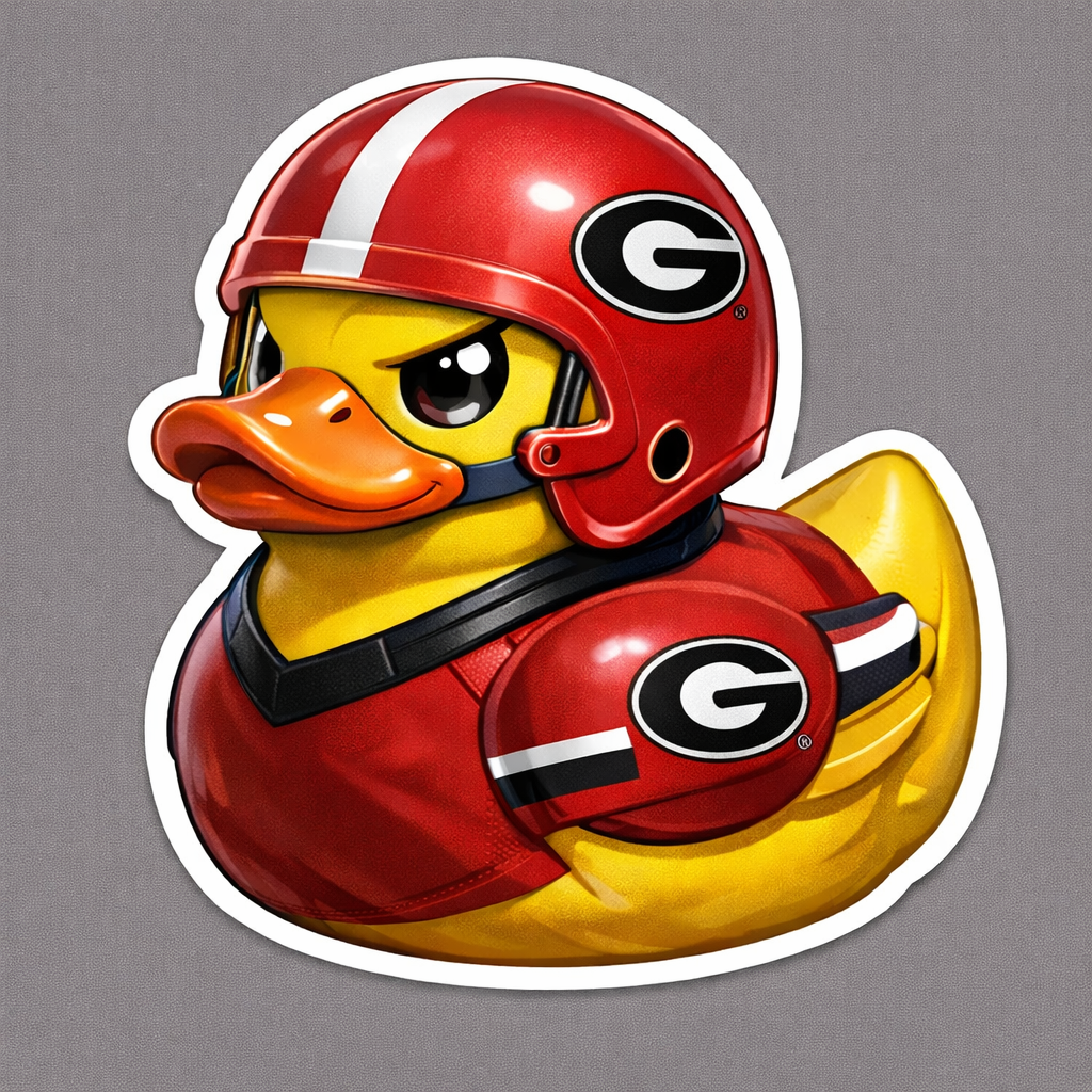 Georgia BulldogsRubber Duck Sticker by Reed’s Rubber Ducks