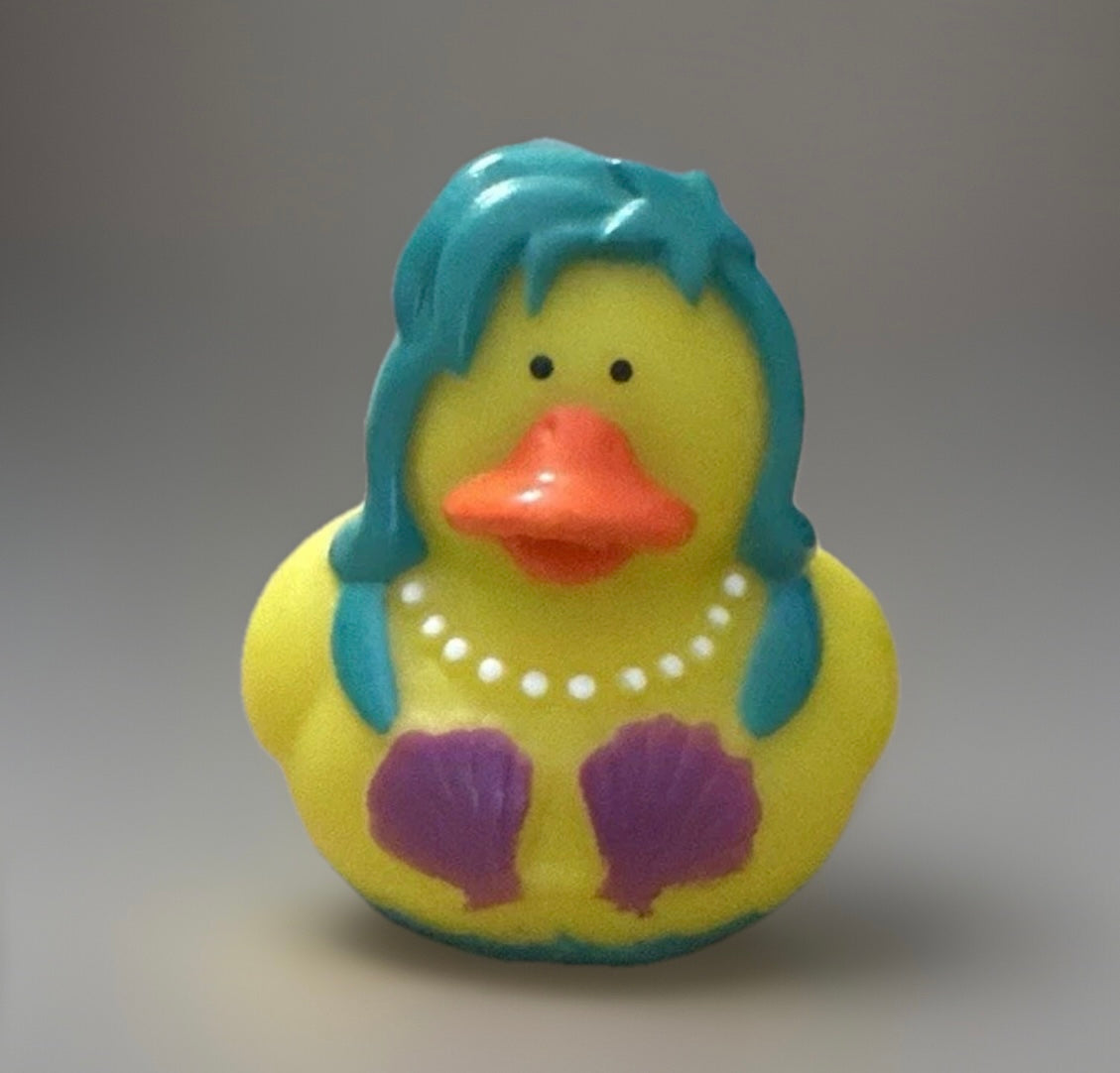 Turquoise Hair Mermaid Rubber Duck 2”