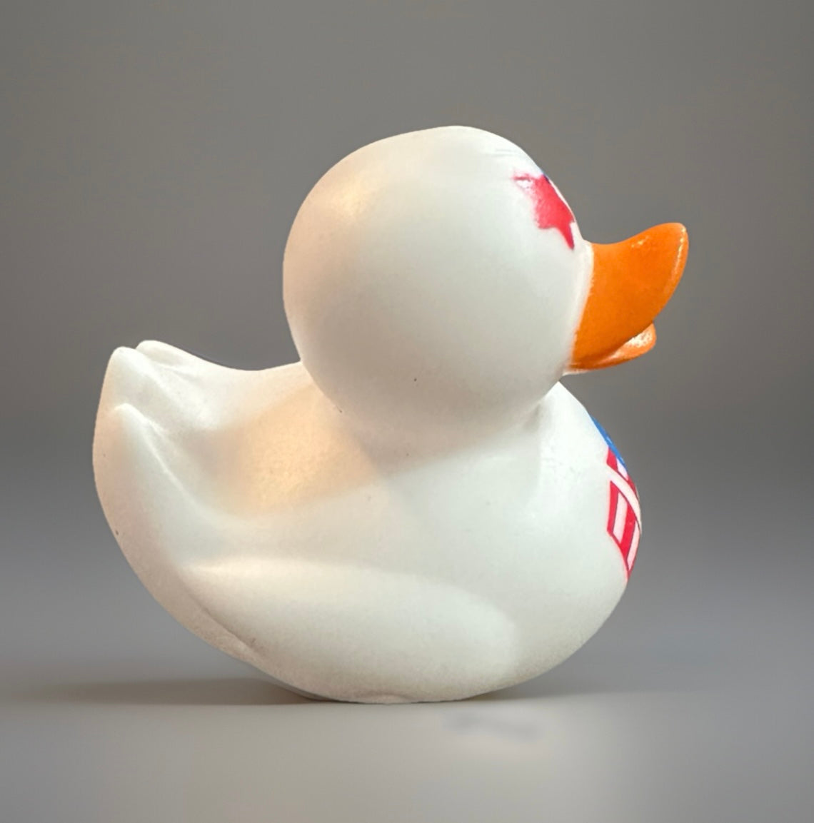 White USA Patriotic Rubber Duck 2”