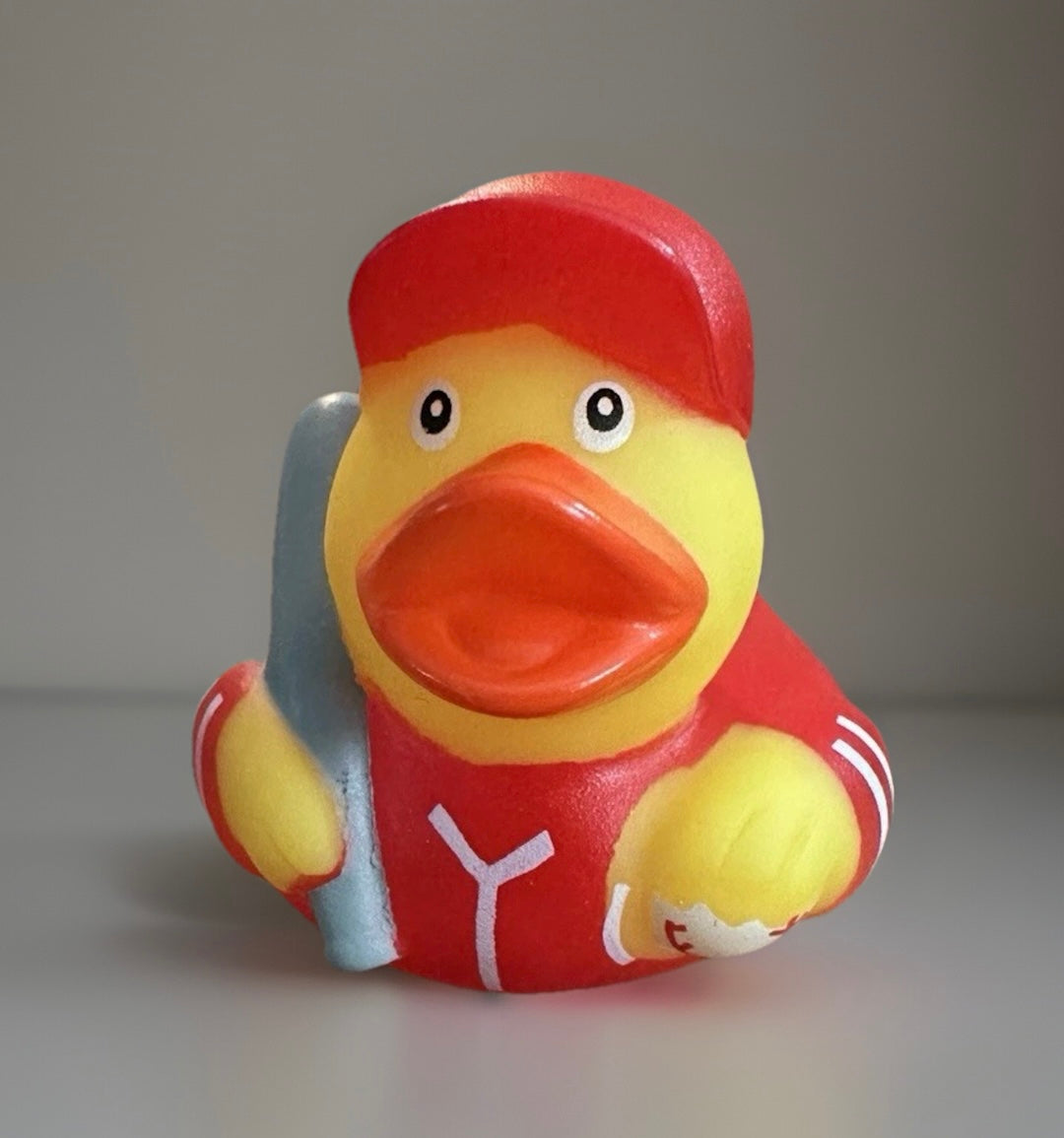 Red Baseball Rubber Duck 2”
