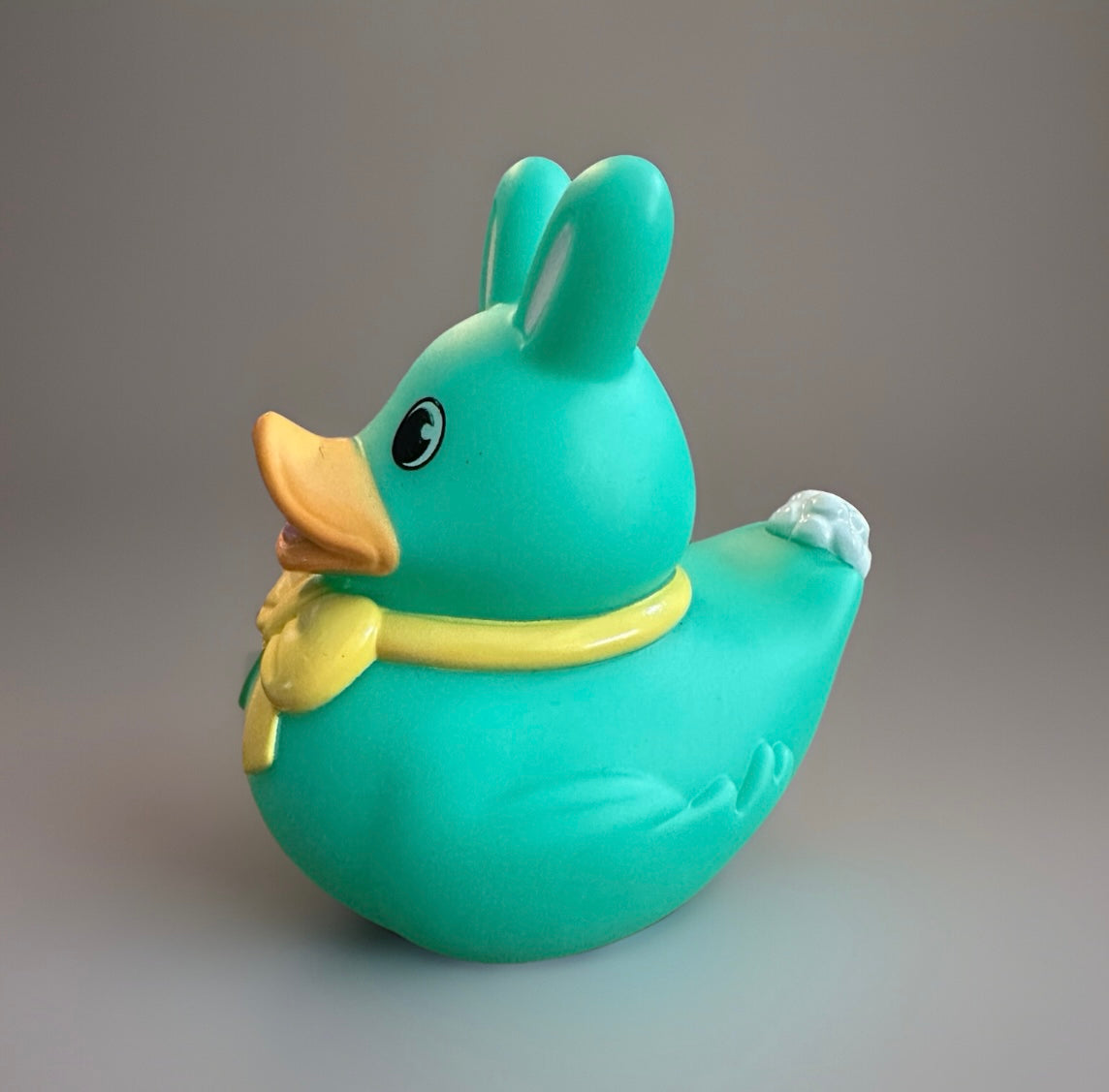 Turquoise Easter Bunny Rubber Duck 3.5”