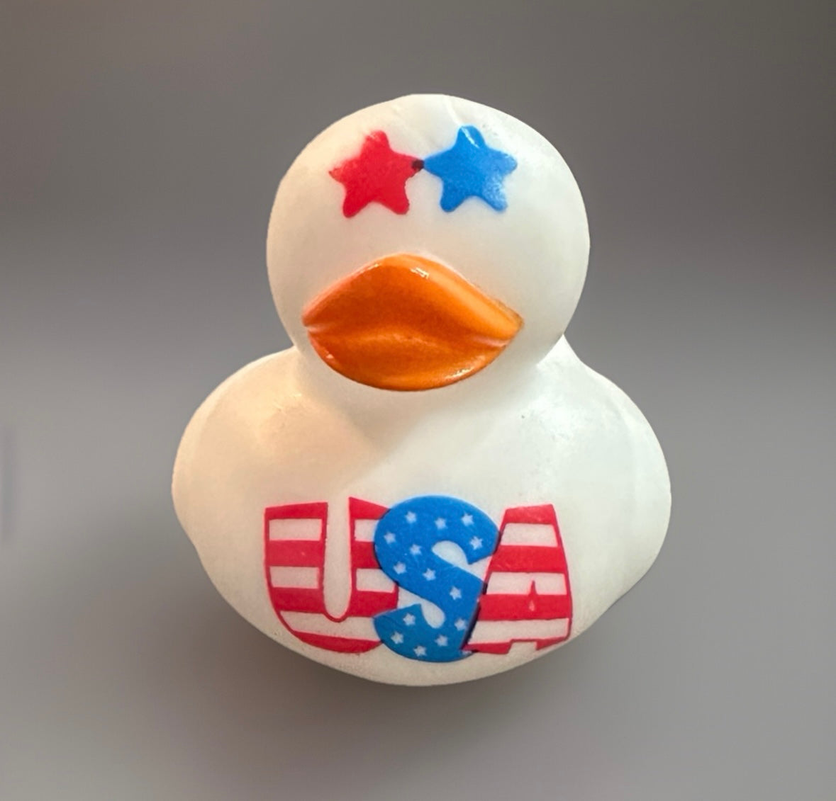 White USA Patriotic Rubber Duck 2”
