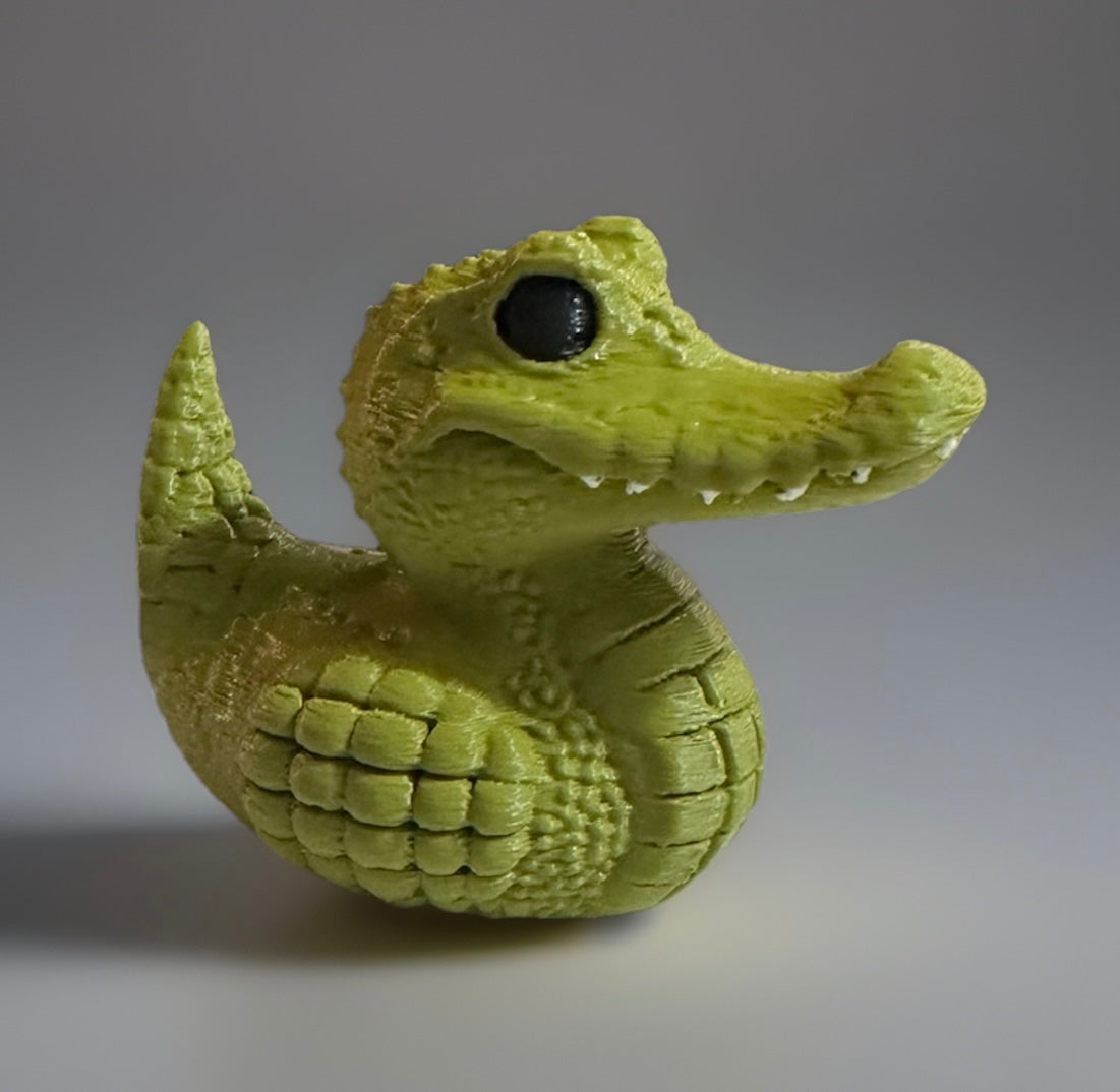 Adorable 3D Printed Alligator Made by Reeds Rubber Ducks and Sensory Shop