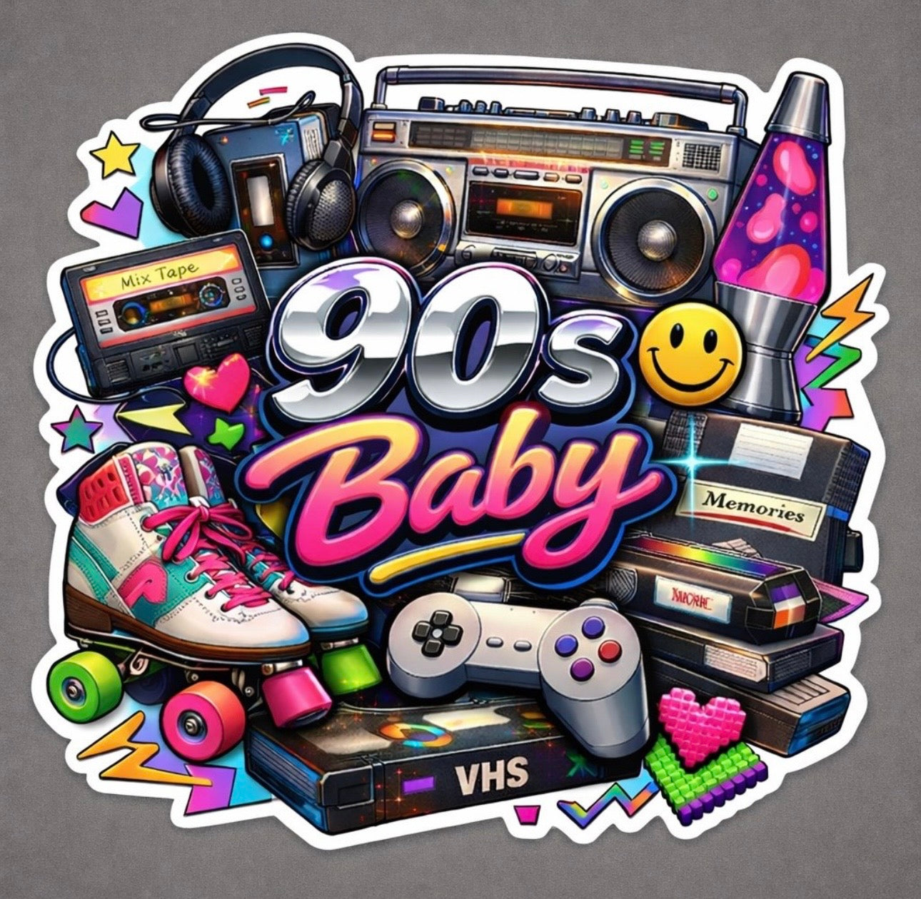 90’s Baby Die-Cut Sticker by Reed’s Rubber Ducks