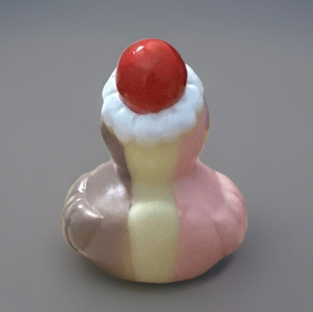 Neopolitan Icecream Cake Cone Rubber Duck 2”