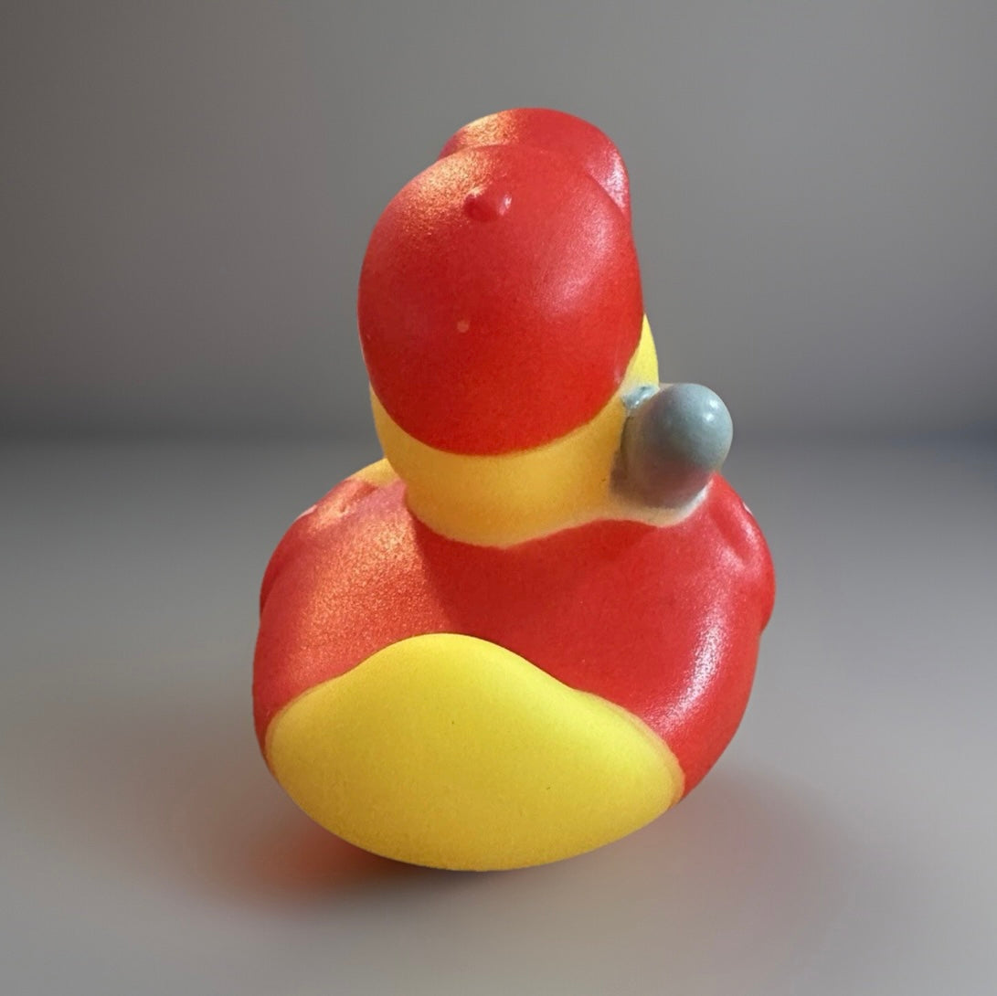 Red Baseball Rubber Duck 2”