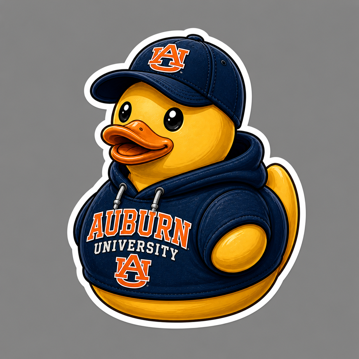 Auburn University Rubber Duck Sticker by Reed’s Rubber Ducks