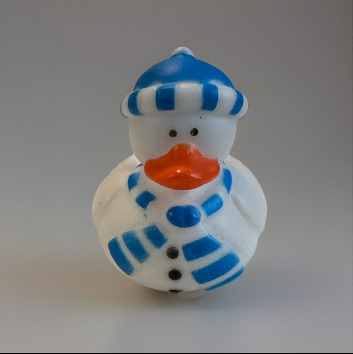 Snowman Scarf Rubber Duck 2”