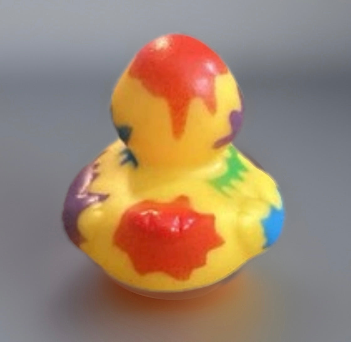 Dark Yellow Paint Splatter Rubber Duck 2”