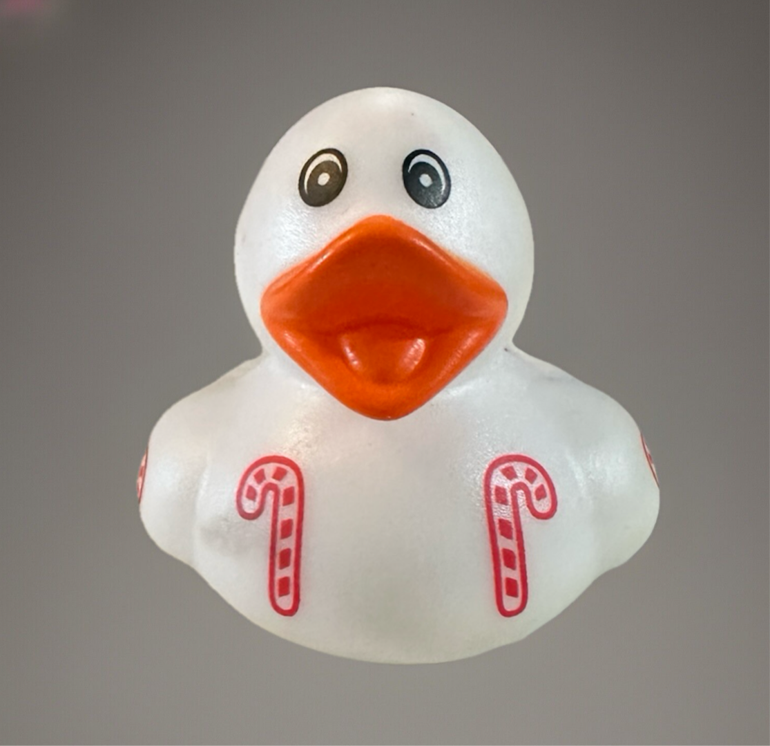 Candy Cane Rubber Duck 2”