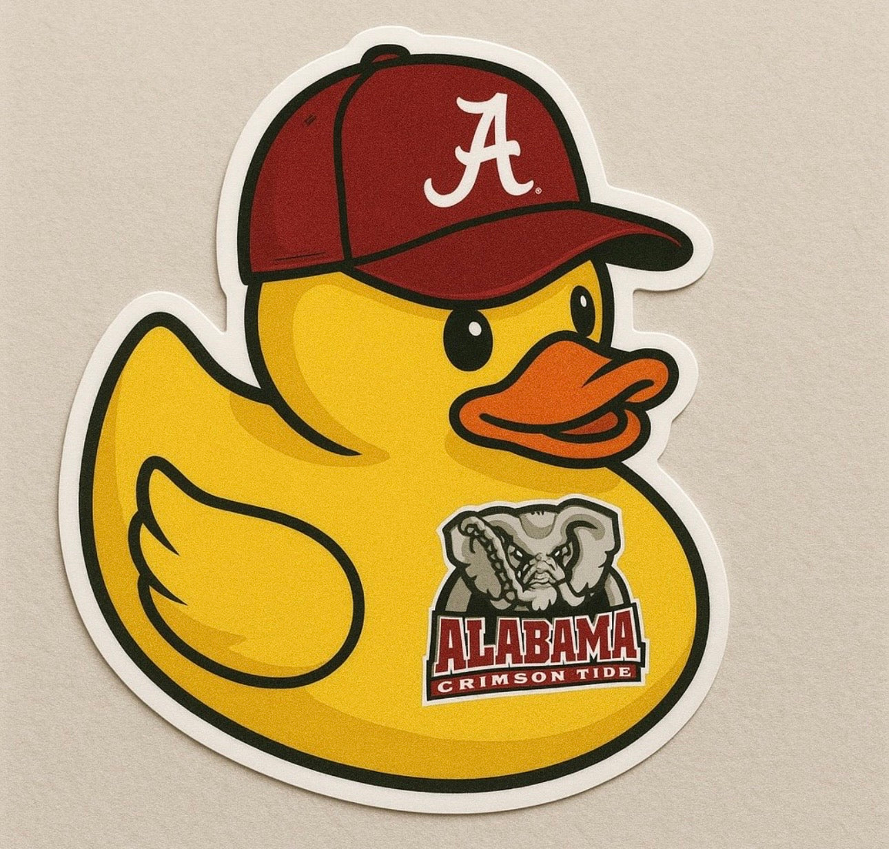 Alabama Crimson Tide Rubber Duck Sticker by Reed’s Rubber Ducks