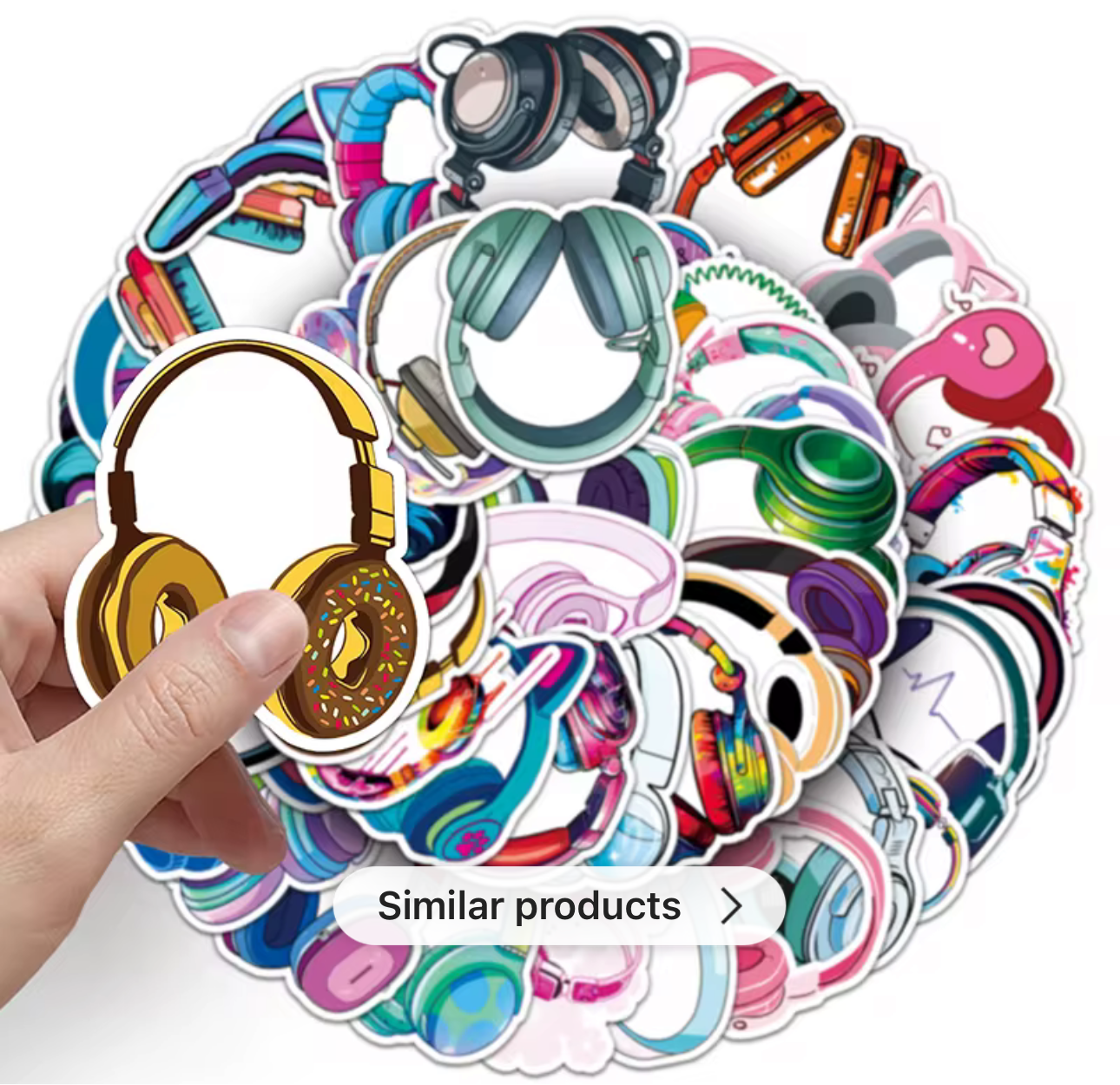 50Pcs Head Phone Vinyl Stickers