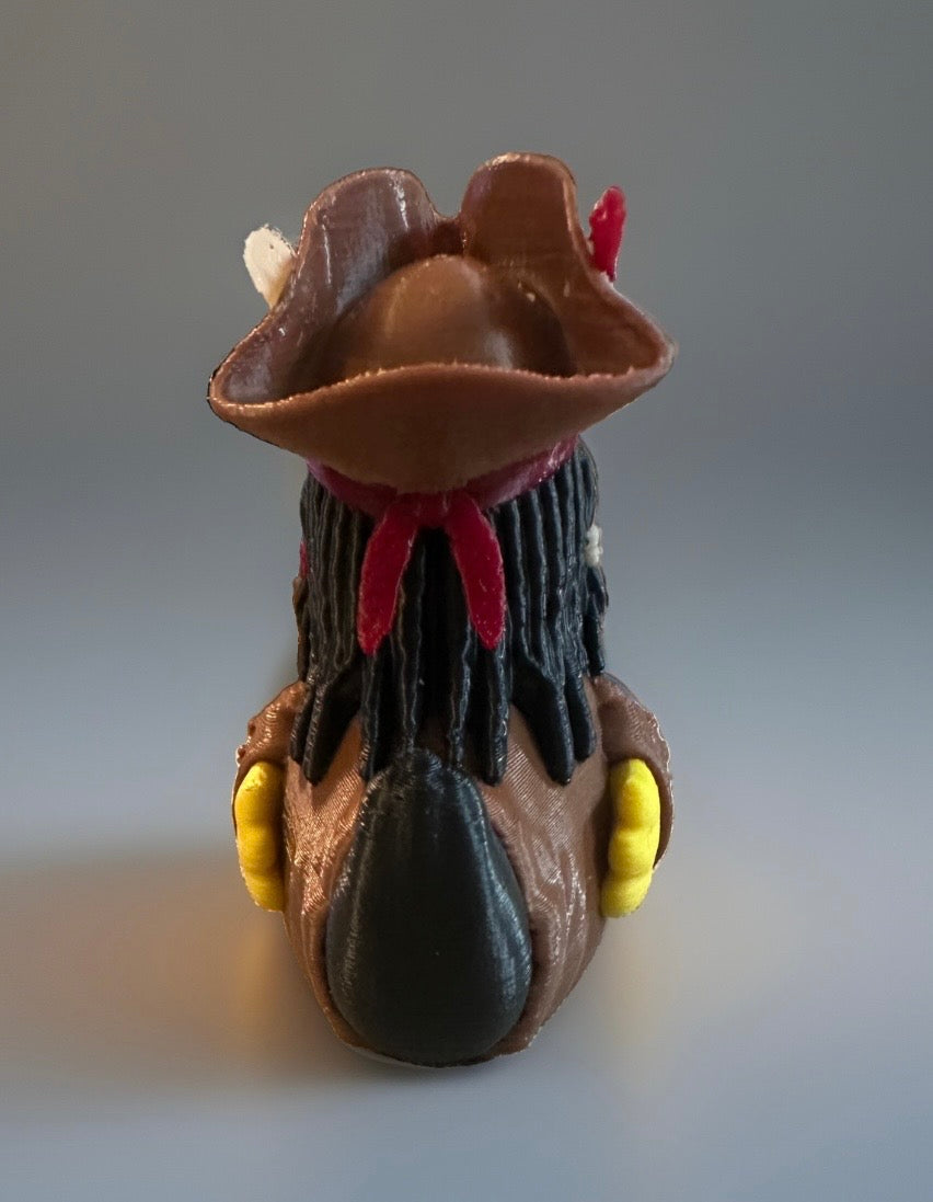 Pirates of the Caribbean Jack Sparrow 3D Printed Duck made by Reeds Rubber Ducks and Sensory Shop