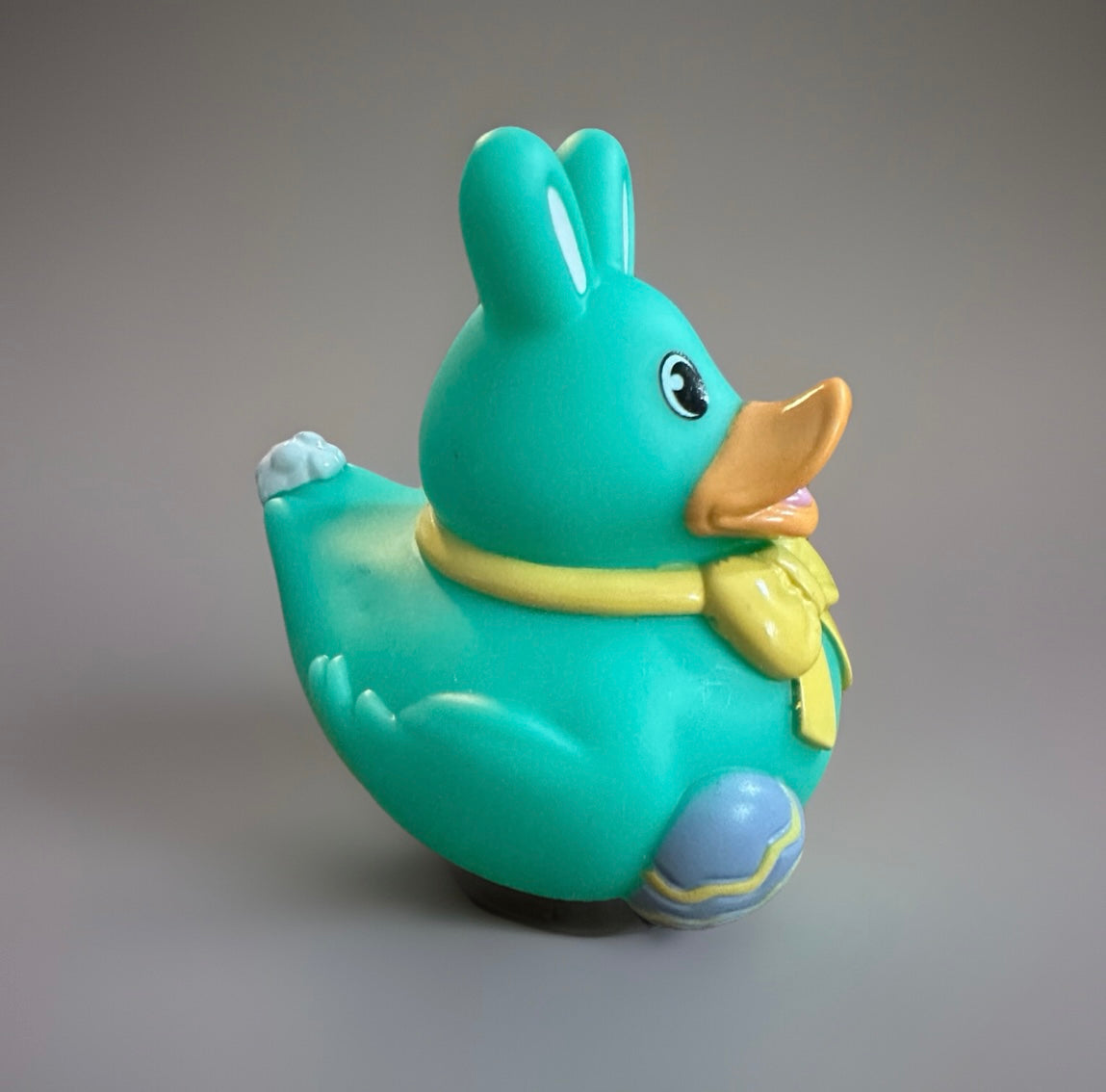 Turquoise Easter Bunny Rubber Duck 3.5”