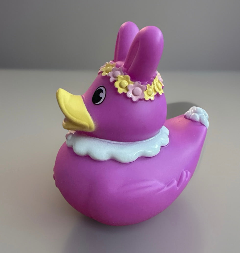 Purple Easter Bunny Rubber Duck 3.5”
