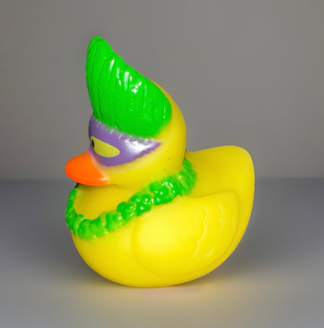 Green Mardi Gras Rubber Duck 2”