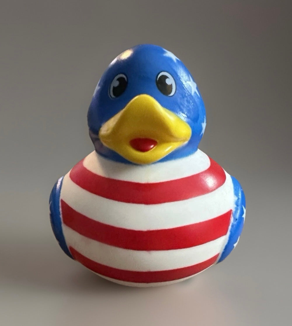 Red White and Blue Rubber Duck 3.5”