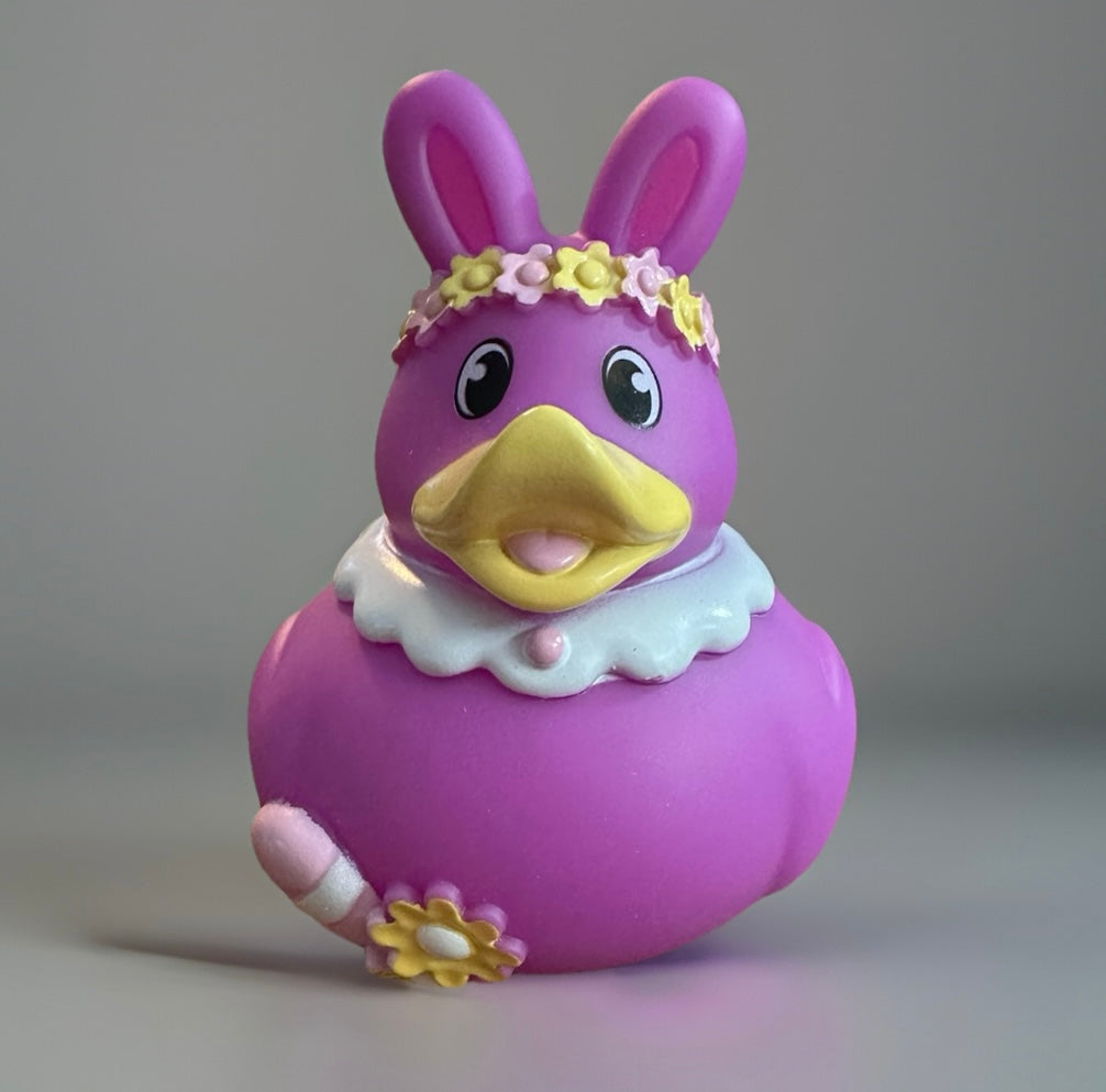 Purple Easter Bunny Rubber Duck 3.5”