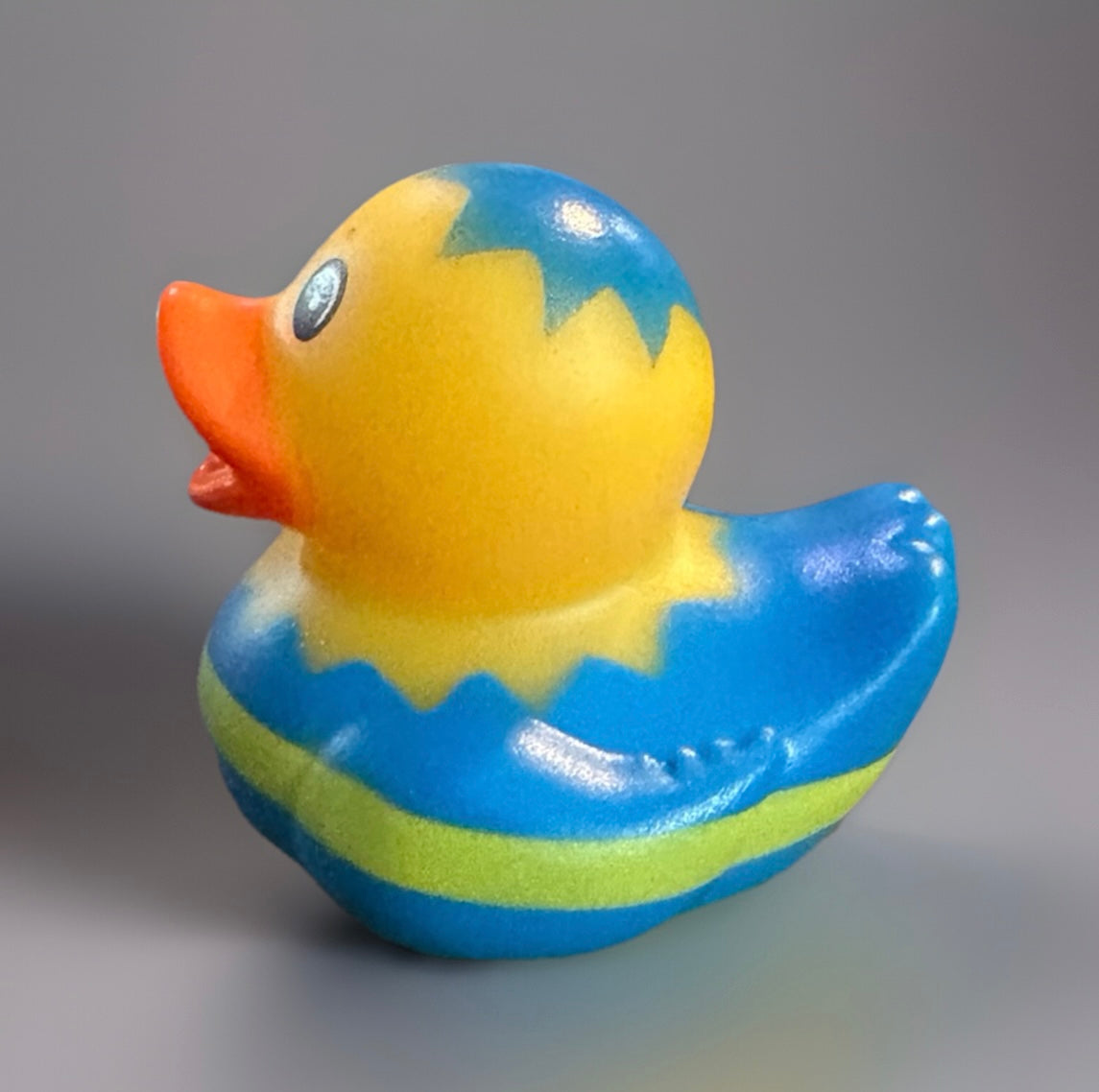 Blue Yellow Easter Rubber Duck from Reed’s Rubber Ducks and Sensory Shop with bright cheerful design