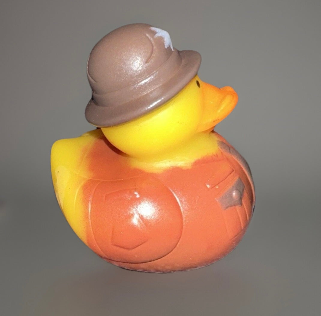 Reed’s Deputy rubber duck toy wearing a brown deputy hat and orange uniform