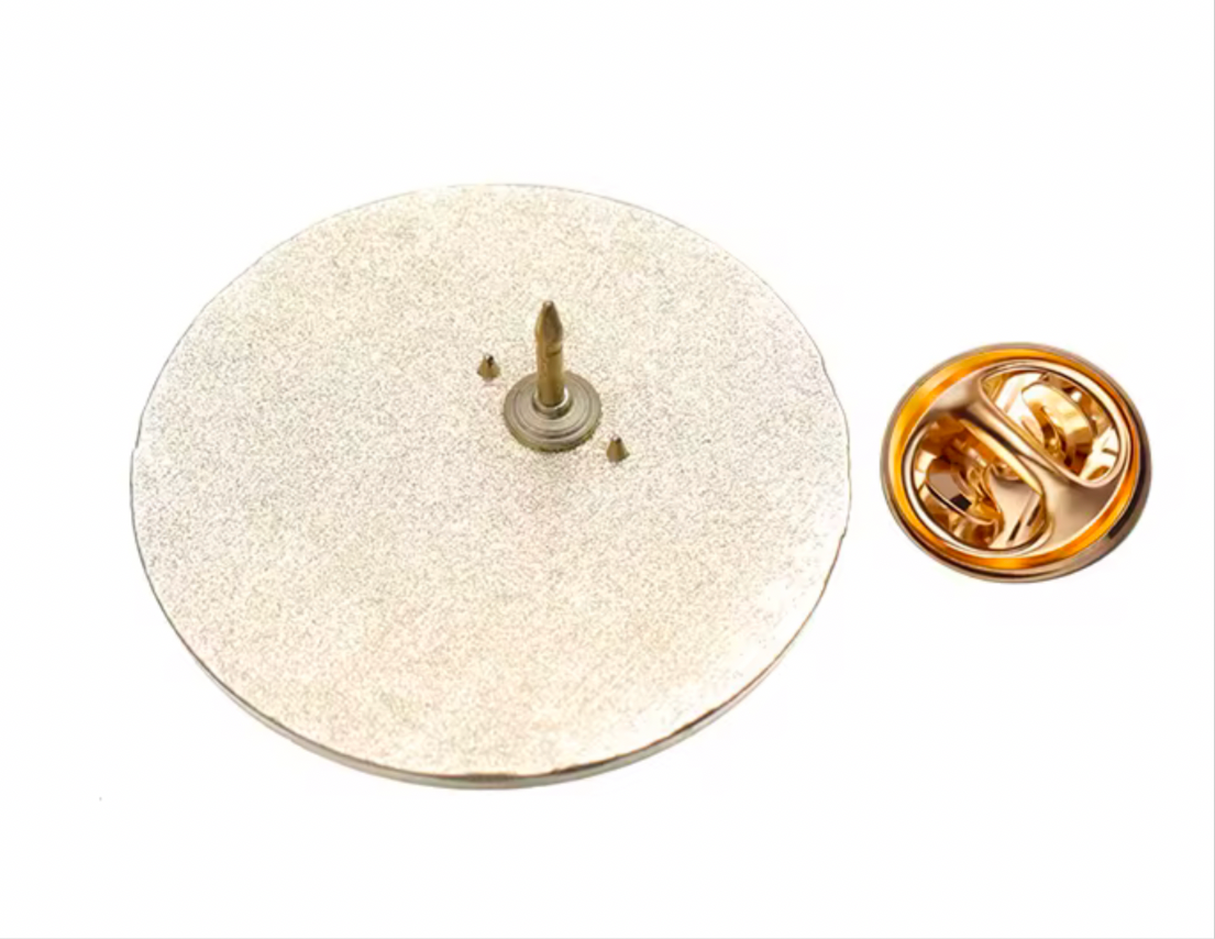 Back view of Gilmore Girls coffee pin showcasing the attachment mechanism for easy wear