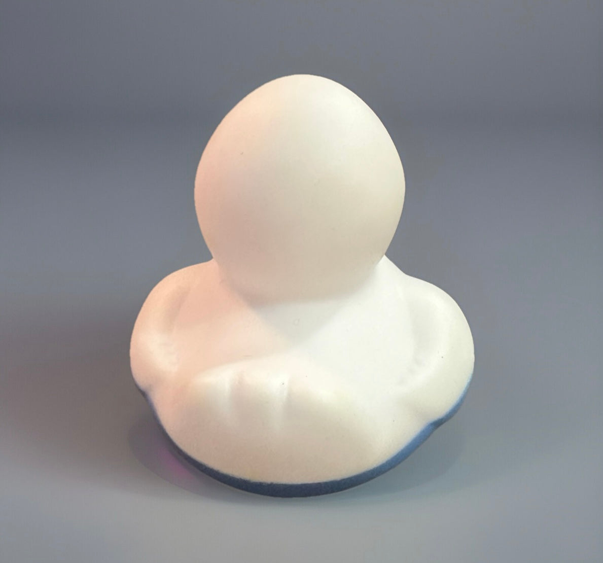 White Easter rubber duck from Reed’s Rubber Ducks and Sensory Shop with smooth surface