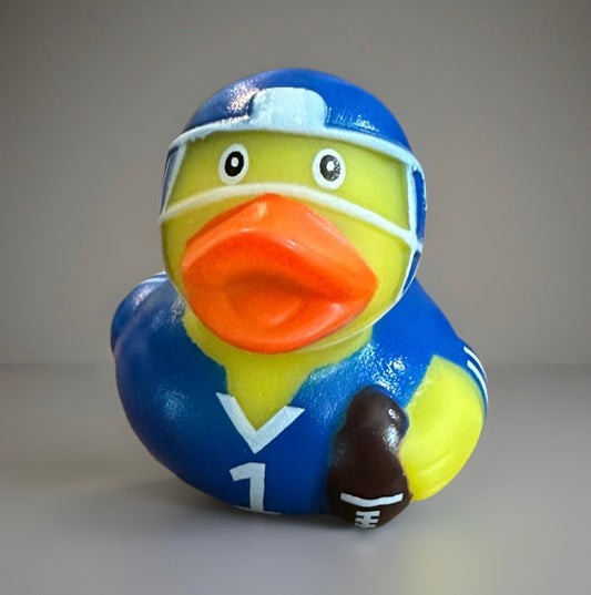Blue Football Rubber Duck 2”
