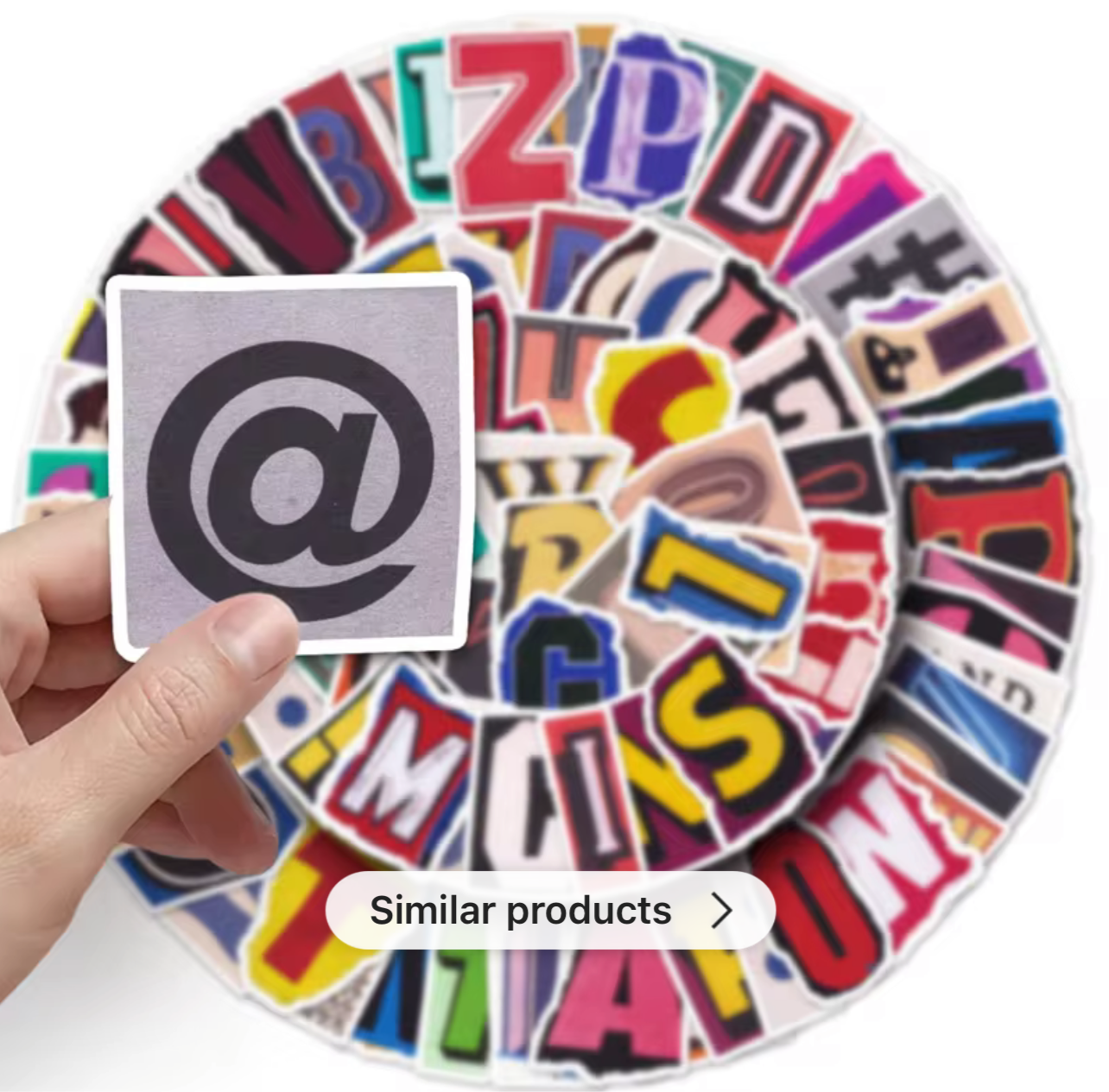 100 Pcs Multi Colored Alphabet Vinyl Stickers