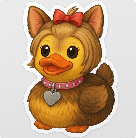 Yorkie Rubber Duck Sticker by Reed’s Rubber Ducks