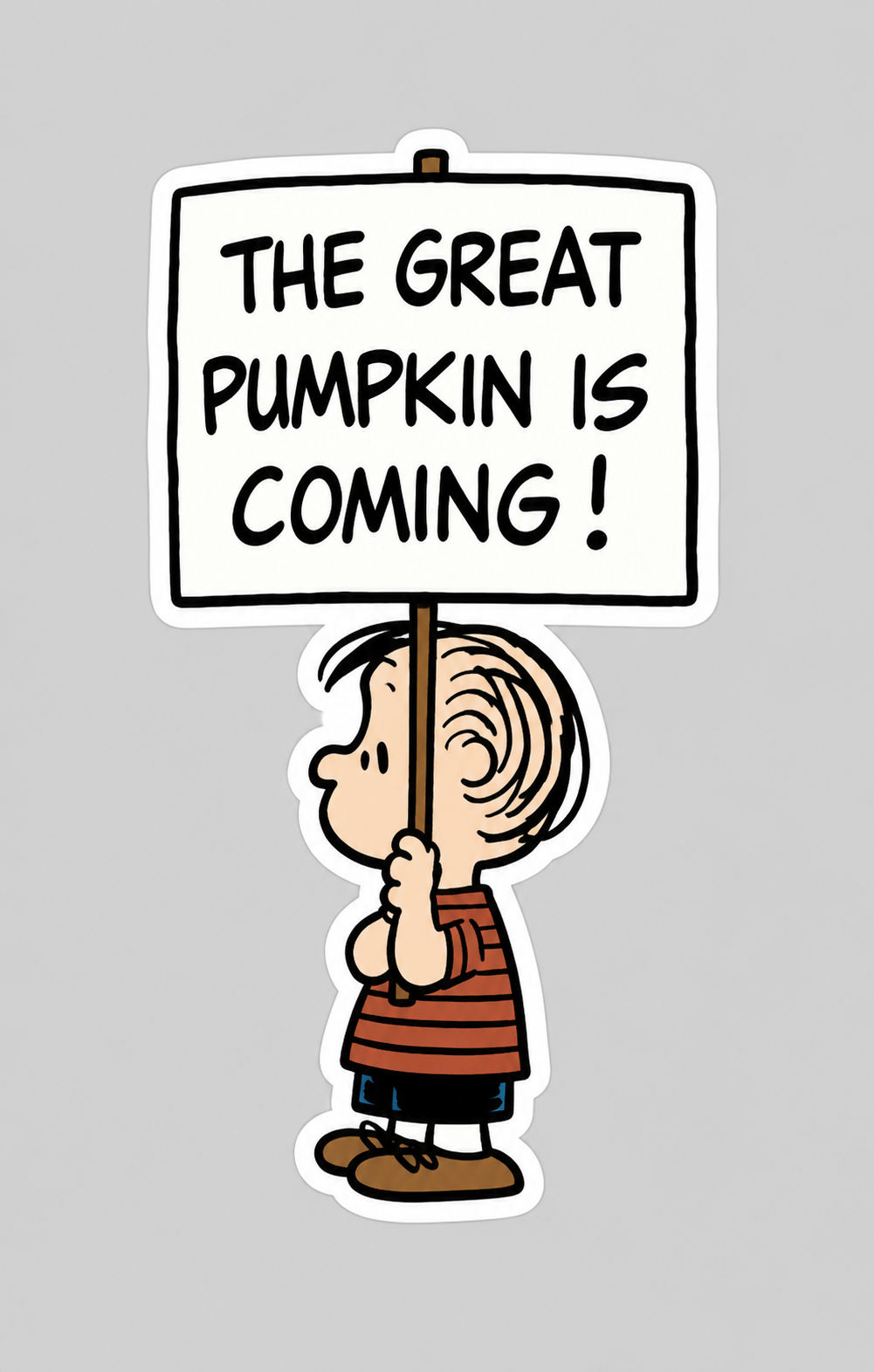 Its The Great Pumpkin Charlie Brown Peanuts-Linus Die-cut Waterproof Vinyl Sticker