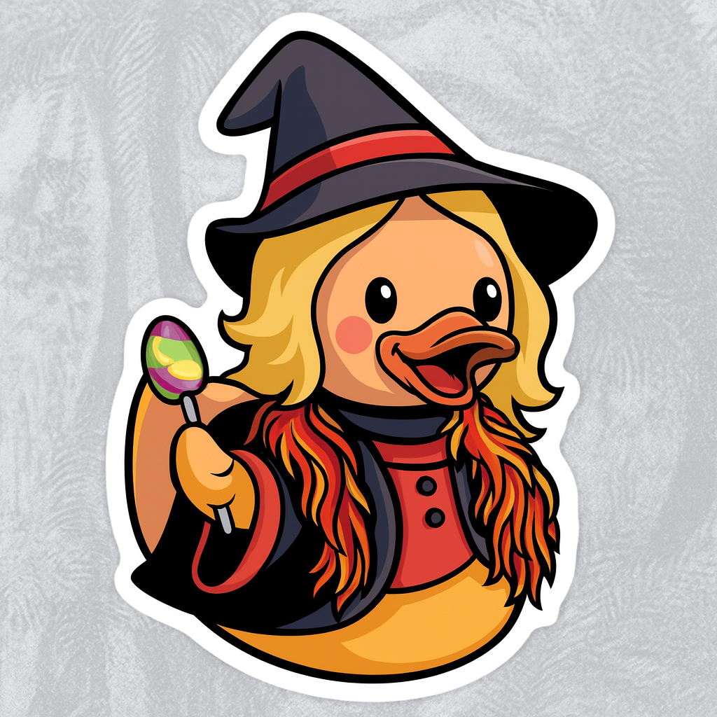 Hocus Pocus Dani Dennison Rubber Duck Sticker by Reed’s Rubber Ducks