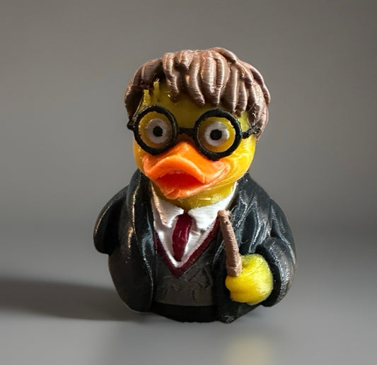 Harry Potter with Wand 3D Printed Duck made by Reeds Rubber Ducks and Sensory Shop